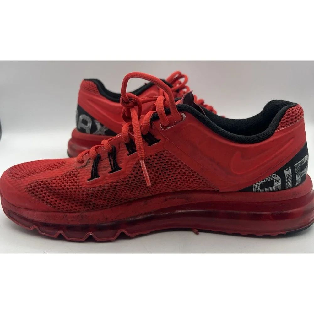 Nike Air Max 2014 Running Shoes Mens US 8.5 Red Mesh Athletic Sneakers